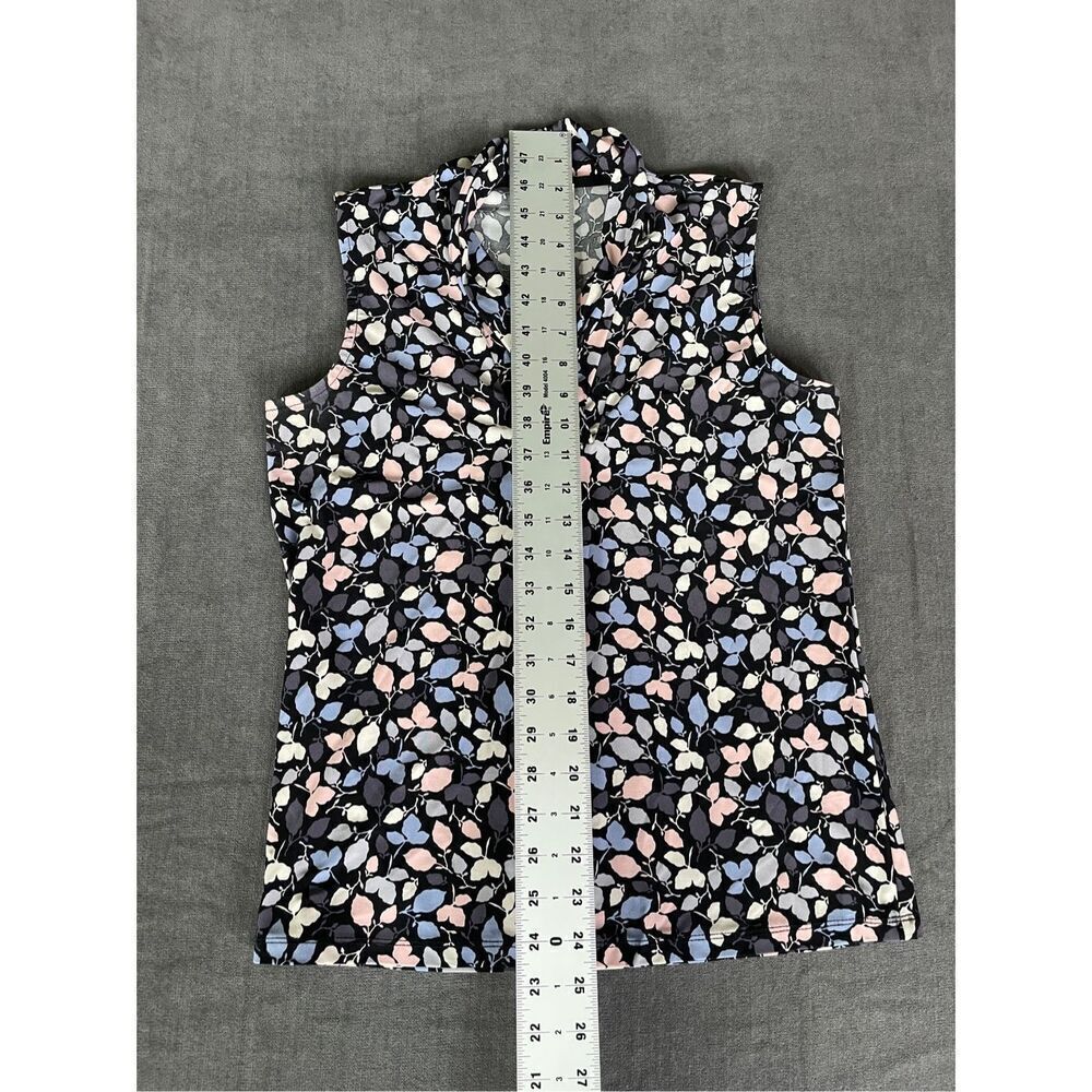 Anne Klein | Sleeveless Blouse | Women’s S | Black | Pastel Floral Print - Picture 4 of 5